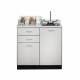 Clinton 8036 Classic Laminate 36" Wide Base Cabinet with 2 Doors and 2 Drawers, Gray. Shown with OPTIONAL upgrade sink and faucet.