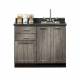 Clinton Fashion Finish Metropolis Gray 42" Wide Base Cabinet Model 8642 shown with Black Alicante Postform Countertop with Sink and Wing Lever Faucet Model 42P