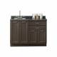 Clinton Fashion Finish Twilight 48" Wide Base Cabinet Model 8648 shown with Black Alicante Postform Countertop with Sink and Wing Lever Faucet Model 48P