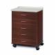 Clinton 8950-A Mobile Treatment Cabinet with 5 Drawers, Molded Top, and Dark Cherry Cabinet