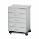 Clinton 8950-A Mobile Treatment Cabinet with 5 Drawers, Molded Top, and Gray Cabinet