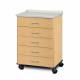 Clinton 8950-A Mobile Treatment Cabinet with 5 Drawers, Molded Top, and Maple Cabinet
