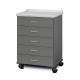 Clinton 8950-A Mobile Treatment Cabinet with 5 Drawers, Molded Top, and Slate Gray Cabinet