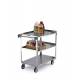 Lakeside SS Angled Leg Utility Cart - 3 Shelves - Medium Duty 500 lbs Capacity