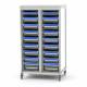 Pegasus APL-4.0UU-ND Apollo U Type Medical Storage Cart with 4 Panels, Double Column, No Door (Shows with baskets which are NOT included)