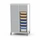 Pegasus APL-4.0UU-TD Apollo U Type Medical Storage Cart with 4 Panels, Double Column, Tambour Door (Shows with baskets which are NOT included)