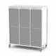 Pegasus APL-4.0UUU-TD Apollo U Type Medical Storage Cart with 4 Panels, Triple Column, Tambour Door