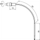 Waldmann HALUX N30-1 P SH LED Exam Light with 38.6" Gooseneck Arm, Rear Mount - Dimensions in Millimeter