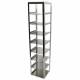 HS2862D Vertical Stainless Steel Freezer Rack For 3" Height Cryostorage Box - 8 Shelves