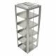 HS2862DA Vertical Stainless Steel Freezer Rack For 3" Height Cryostorage Box - 5 Shelves