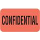CONFIDENTIAL Label - Size 1 1/2"W x 7/8"H - Fluorescent Red