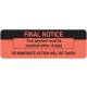 FINAL NOTICE Label - Size 3"W x 1"H