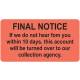 FINAL NOTICE Label - Size 3 1/4"W x 1 3/4"H