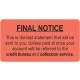 FINAL NOTICE Label - Size 3 1/4"W x 1 3/4"H