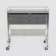 MidCentral Medical MCM527 Stainless Steel Utility Table 18" W x 33" L x 34" H, with 2 Drawers, Lower Shelf and 3-Sided Top-Guardrail