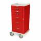 Harloff MDS1830B06 M-Series Mini Width Tall Emergency Cart Six Drawer with Breakaway Lock, 5" Casters