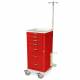 Harloff MDS1830B06 M-Series Mini Width Tall Emergency Cart Six Drawer with Breakaway Lock, 5" Casters. Shown with OPTIONAL Basic Emergency Accessory Package MD18-EMG.