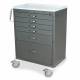 Harloff MDS3030K16 M-Series Standard Width Tall Anesthesia Cart Six Drawers with Key Lock.  Color shown is Hammertone Gray.