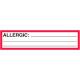 ALLERGIC Label - Size 5 1/2"W x 1 3/8"H