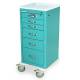 Harloff MPA1830K06 A-Series Lightweight Aluminum Mini Width Tall Anesthesia Cart Six Drawers with Key Lock