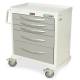 Harloff MPA3024E05 A-Series Lightweight Aluminum Standard Width Short Medical Cart Five Drawers with Basic Electronic Pushbutton Lock.
Color shown in White body and Light Gray drawers.