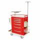 Harloff MPA3030B06 A-Series Lightweight Aluminum Standard Width Tall Emergency Crash Cart Six Drawers with Breakaway Lock and OPTIONAL Super Stat Emergency Accessory Package MD30-EMG3.