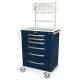 Harloff MPA3030K06+MD30-ANS A-Series Lightweight Aluminum Standard Width Tall Anesthesia Cart Six Drawers with Key Lock, MD30-ANS Package.
Color shown in Navy body and drawers.