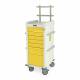 Harloff MRN7K-MAN Narrow Body MR-Conditional Anesthesia Cart Seven Drawers with Key Lock, Accessory Package.  Color shown with White body and Yellow drawers.