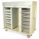 Harloff MSPM63-00TK MedStor Max Three Quarter Height Triple Column Medical Storage Cabinet with Tambour Door, Key Lock, Beige (Shown with Trays and Wire Baskets, each sold separately)