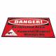 "DANGER! Restricted Area Powerful Magnet Always On" MRI Non-Magnetic Carpeted Floor Mat