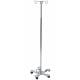 Pedigo Foot Operated 5-Leg Base SS IV Stand 4-Hook