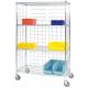 Lakeside Round Post 3-Side Enclosed Wire Shelf Carts