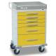 DETECTO Rescue Series Isolation Medical Cart - 6 Yellow Drawers