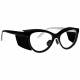 Plastic Frame Radiation Safety Glasses Model T9730 - Black with White