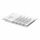 Pegasus T054060-PC Solid Tray - Polycarbonate, Clear, 24" L x 16" W x 2" H. Shown with Optional (sold separately) Divider #D0560-PC and Dividers #D0540-PC.