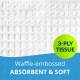 White, 3-Ply Tissue, Waffle-Embossed