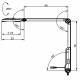 Waldmann D15461100, D15461110, D15461120, and D15461150 Visiano 20-2 P TX  LED Exam Light with 42.5" Articulating Double Arm - Dimensions in Millimeter