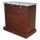 Harloff WV600PC-CM Wood Vinyl 600 Punch Card Medication Cart with Key Lock, Single Wide Narcotics Drawer, Cherry Mahogany Cabinet Finish. Shown with Light Top option.