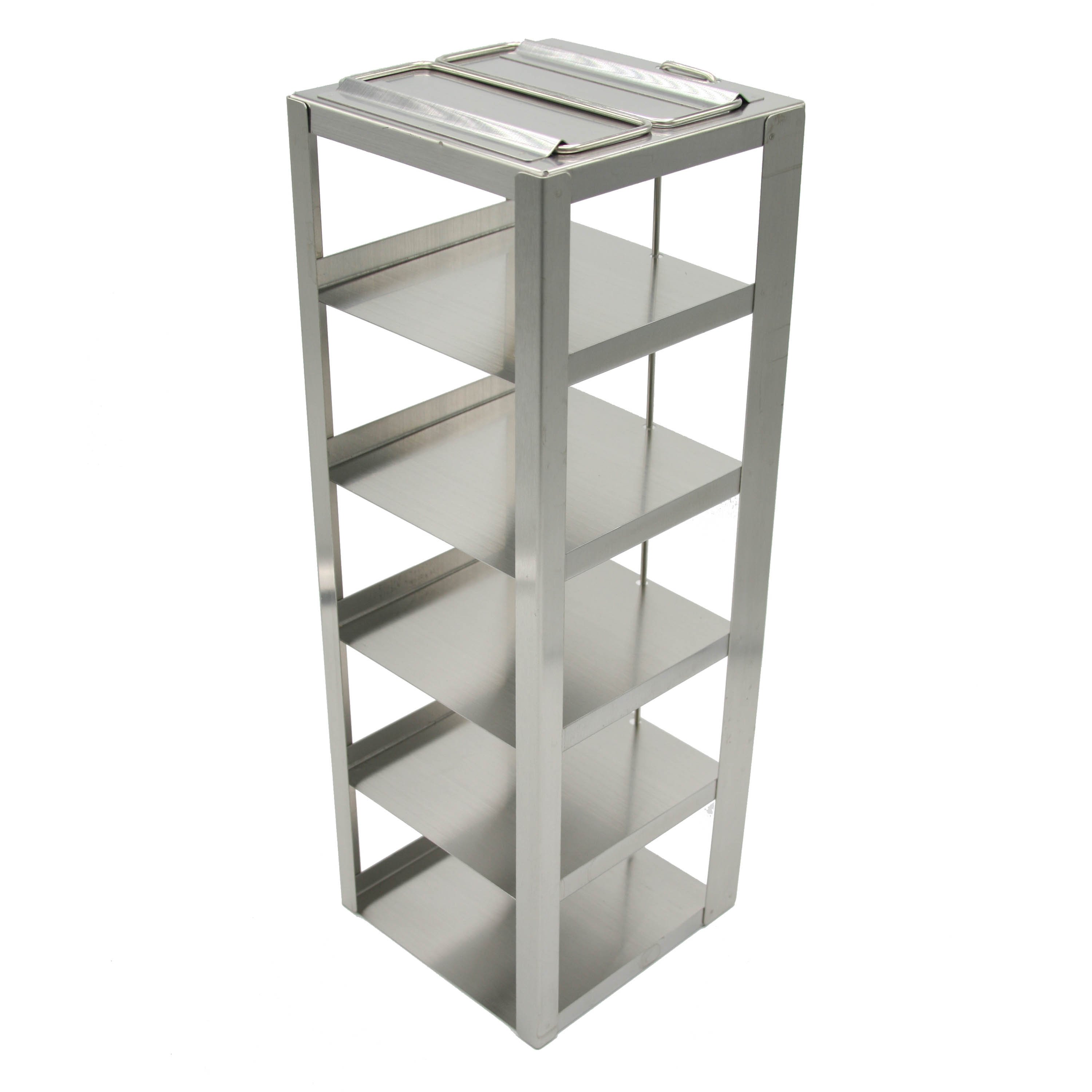 Stainless Steel Laboratory Freezer Rack With Sliding Trays For 2 Inch  Freezer Boxes, Three High By Five Deep, 15 Boxes, 1/EA