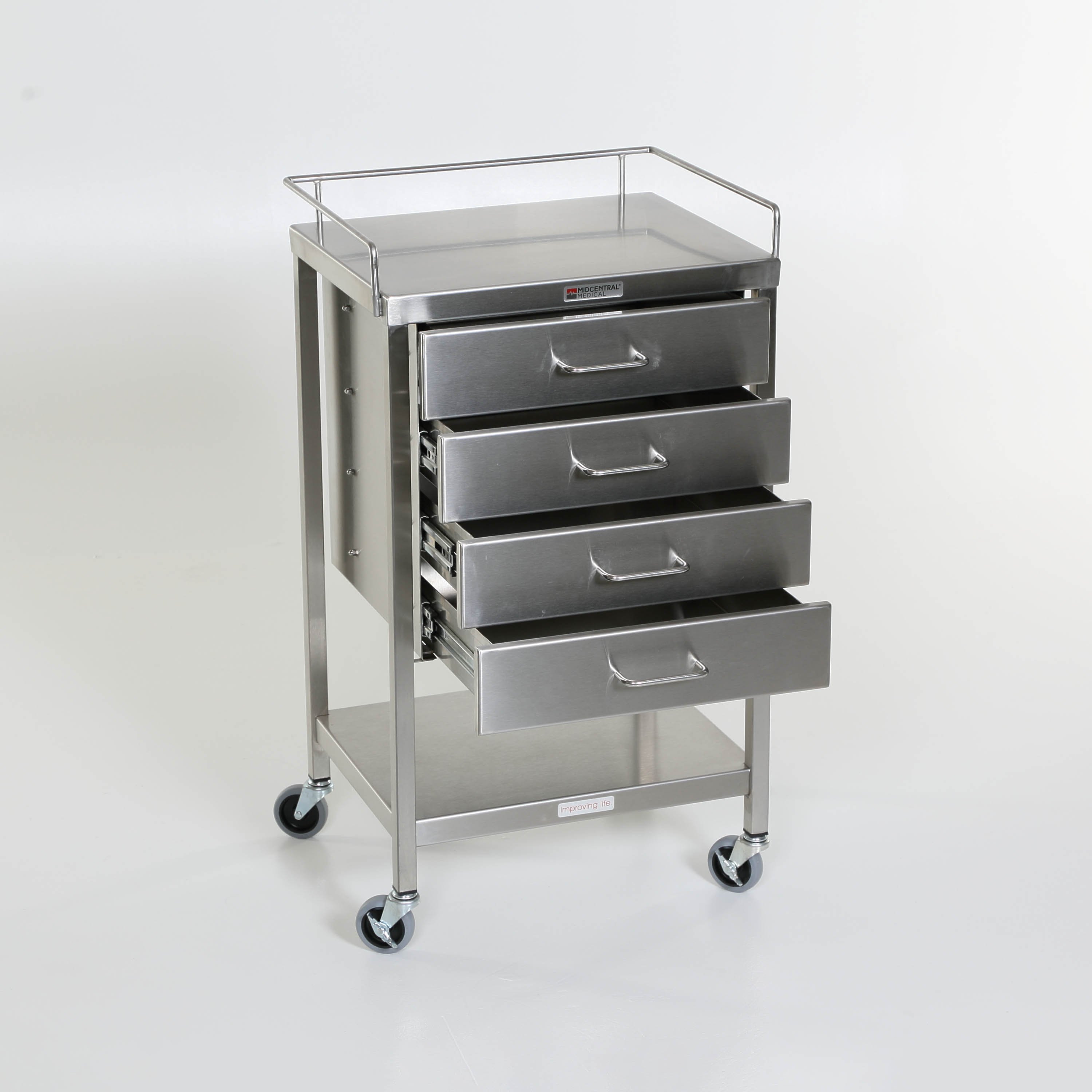 https://www.universalmedicalinc.com/media/catalog/product/cache/f176254afc5001a35a1c727280299a84/m/c/mcm523_ss-utility-table-with-4-drawers-lower-shelf-and-3-sided-top-guardrail-open.jpg