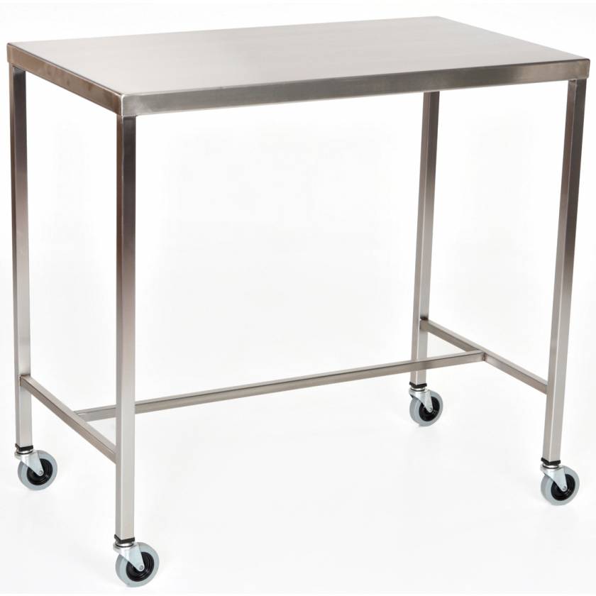 Welded Stainless Steel Instrument Table with H-Brace by MCM