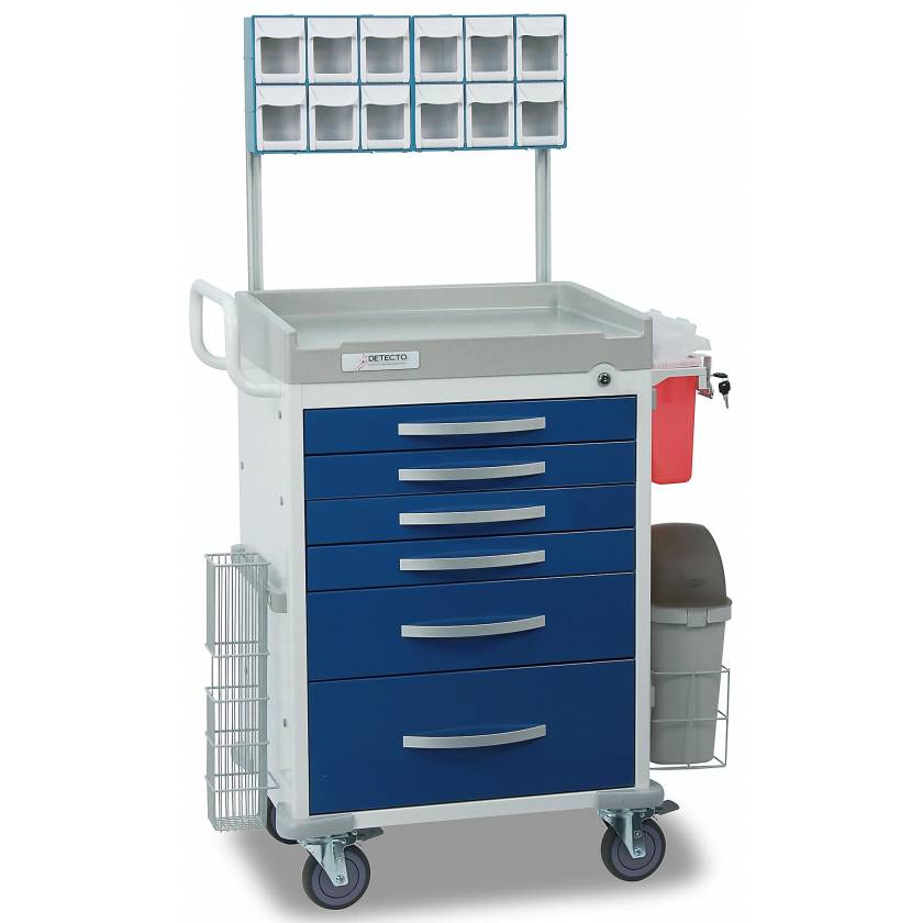 Detecto RC333369BLUL Rescue Series Loaded Anesthesiology Medical Cart
