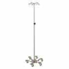 Blickman 0541371600 Stainless Steel IV Stand with 6-Leg Stainless Steel Base, Tru-Loc, 6-Hook