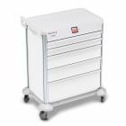 DETECTO 2023044 MobileCare Series Medical Cart - White, Five 29" Wide Drawers with Electronic Individual Drawer Lock & Sensor, 1 Handrail