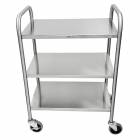 Blickman 2427536000 Medium Duty Utility Cart Model 7536SS - Three Shelves, End Rails