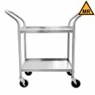 Blickman 2497537000 MR Conditional Heavy Duty Utility Cart Model 7537SS-MR - Two Shelves, Angled Push Handles