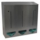 OmniMed 307023 Stainless Bulk Dispenser - Triple Compartment