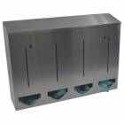 OmniMed 307024 Stainless Bulk Dispenser - Quad Compartment