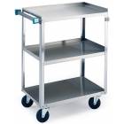 SS Angled Leg Utility Cart - 3 Shelves - Standard Duty 300 lbs Capacity