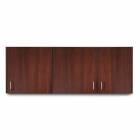 Clinton 8266 Wall Cabinet with 3 Doors - 66" W x 24" H, Dark Cherry